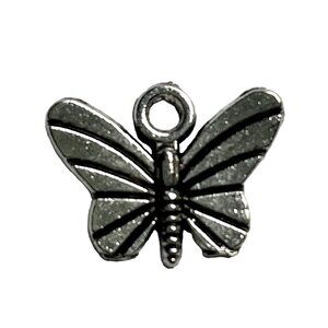 Butterfly Star Pendant Silver Tone Charm Bracelet Necklace Jewelry Craft Dangle